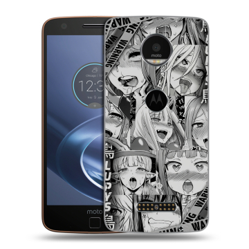 Пластиковый чехол на Lenovo Moto Z с принтом Ahegao Ахегао Аниме
