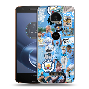 Пластиковый чехол на Lenovo Moto Z с принтом Man City Манчестер Сити