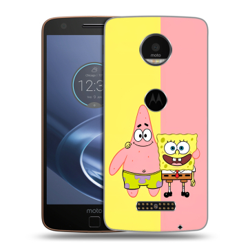 Пластиковый чехол на Lenovo Moto Z с принтом Спанч боб Спанчбоб