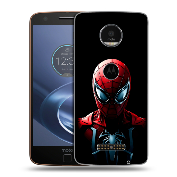 Пластиковый чехол на Lenovo Moto Z с принтом Spiderman Человек паук