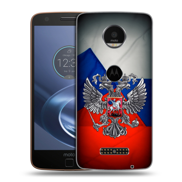 Пластиковый чехол на Lenovo Moto Z с принтом Флаг России