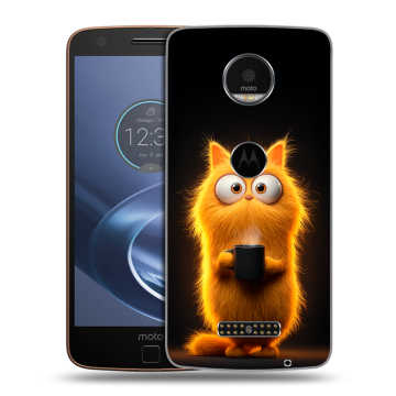 Пластиковый чехол на Lenovo Moto Z с принтом Смешной кот