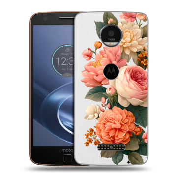 Пластиковый чехол на Lenovo Moto Z с принтом цветы