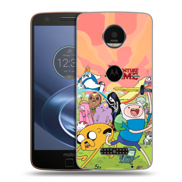 Пластиковый чехол на Lenovo Moto Z с принтом Adventure time Время приключений