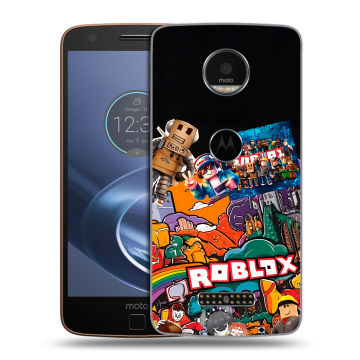 Пластиковый чехол на Lenovo Moto Z с принтом Roblox Роблокс