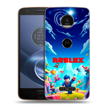 Пластиковый чехол на Lenovo Moto Z с принтом Roblox Роблокс