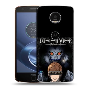 Пластиковый чехол на Lenovo Moto Z с принтом Death note Тетрадь смерти