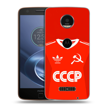 Пластиковый чехол на Lenovo Moto Z с принтом Флаг Герб СССР