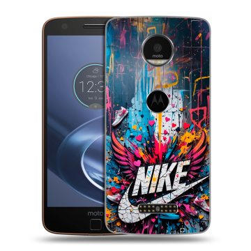 Пластиковый чехол на Lenovo Moto Z с принтом Nike Найк
