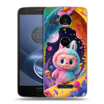 Пластиковый чехол на Lenovo Moto Z с принтом Labubu Лабубу