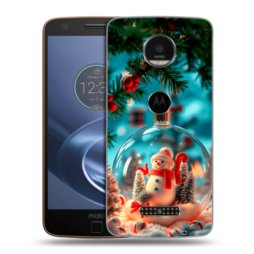 Пластиковый чехол на Lenovo Moto Z с принтом Новый год