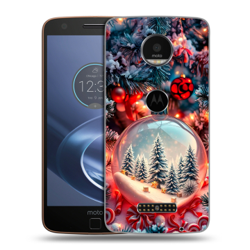 Пластиковый чехол на Lenovo Moto Z с принтом Новый год