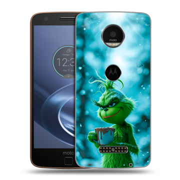 Пластиковый чехол на Lenovo Moto Z с принтом Новый год гринч