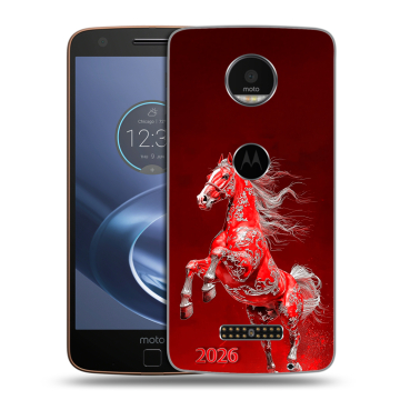 Пластиковый чехол на Lenovo Moto Z с принтом Новый год