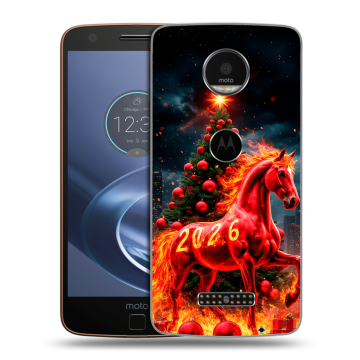 Пластиковый чехол на Lenovo Moto Z с принтом Новый год