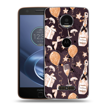 Пластиковый чехол на Lenovo Moto Z с принтом Новый год