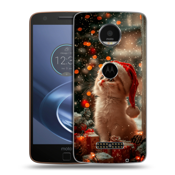 Пластиковый чехол на Lenovo Moto Z с принтом Новый год