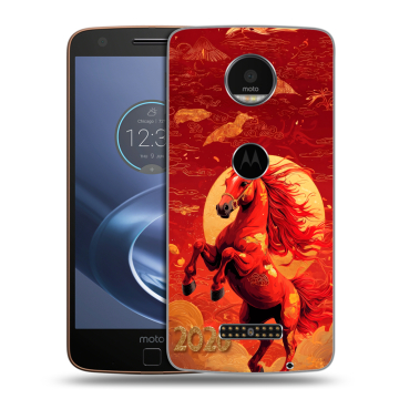 Пластиковый чехол на Lenovo Moto Z с принтом Новый год