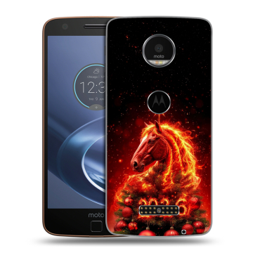 Пластиковый чехол на Lenovo Moto Z с принтом Новый год