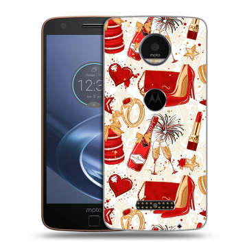 Пластиковый чехол на Lenovo Moto Z с принтом Новый год
