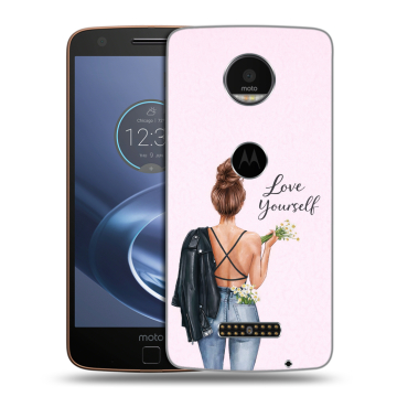 Пластиковый чехол на Lenovo Moto Z с принтом женский