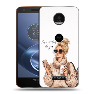 Пластиковый чехол на Lenovo Moto Z с принтом женский