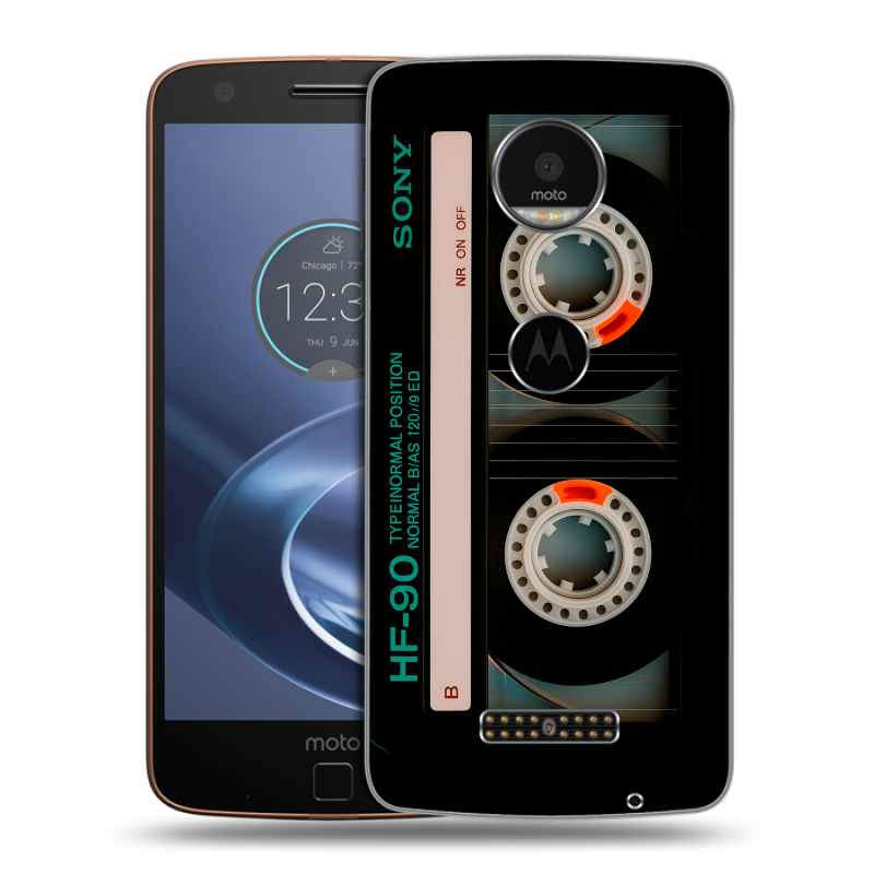 Пластиковый чехол на Lenovo Moto Z с принтом Кассета Пластиковый чехол на Lenovo Moto Z с принтом Кассета