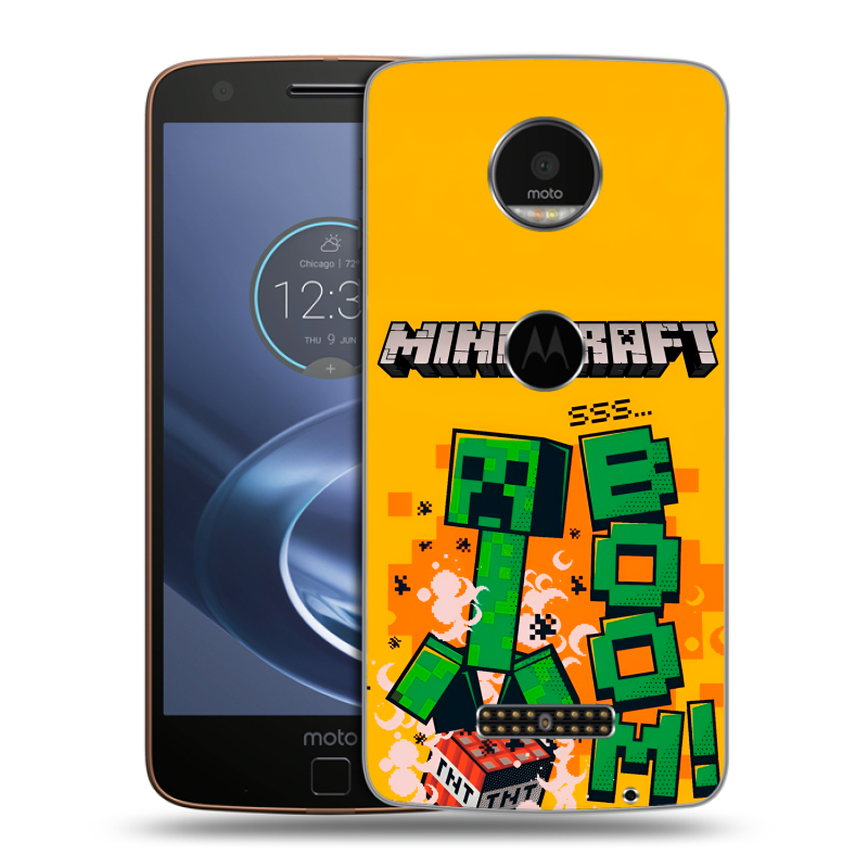 Пластиковый чехол на Lenovo Moto Z с принтом Майнкрафт Minecraft Пластиковый чехол на Lenovo Moto Z с принтом Майнкрафт Minecraft