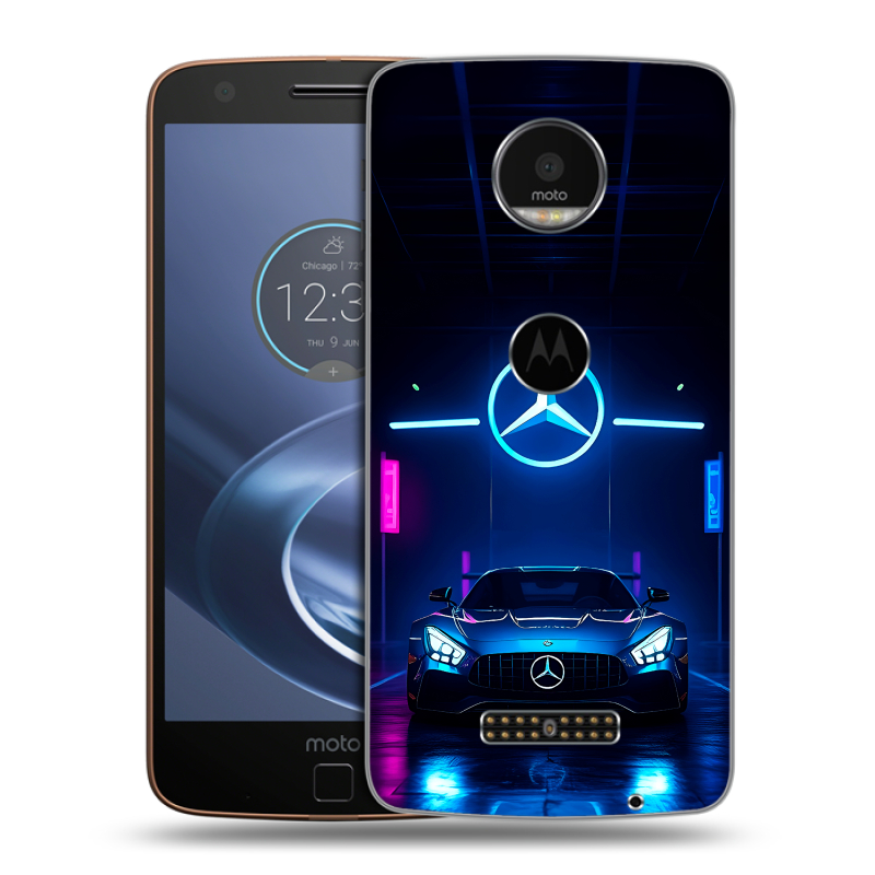 Пластиковый чехол на Lenovo Moto Z с принтом Mercedes Мерседес Пластиковый чехол на Lenovo Moto Z с принтом Mercedes Мерседес