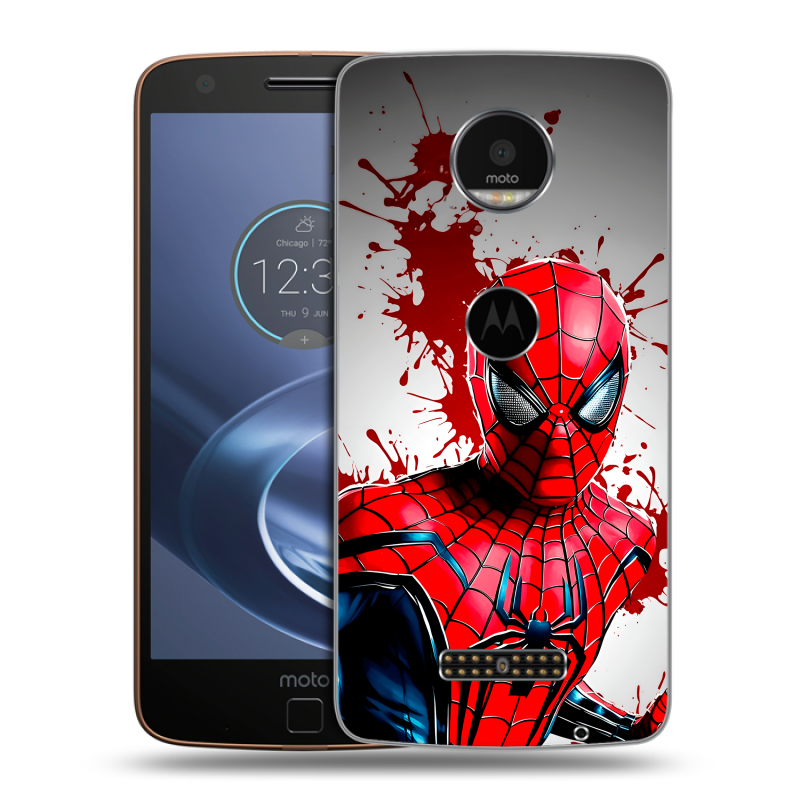 Пластиковый чехол на Lenovo Moto Z с принтом Spiderman Человек паук Пластиковый чехол на Lenovo Moto Z с принтом Spiderman Человек паук