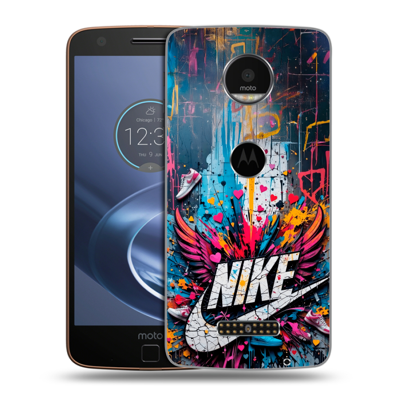 Пластиковый чехол на Lenovo Moto Z с принтом Nike Найк Пластиковый чехол на Lenovo Moto Z с принтом Nike Найк