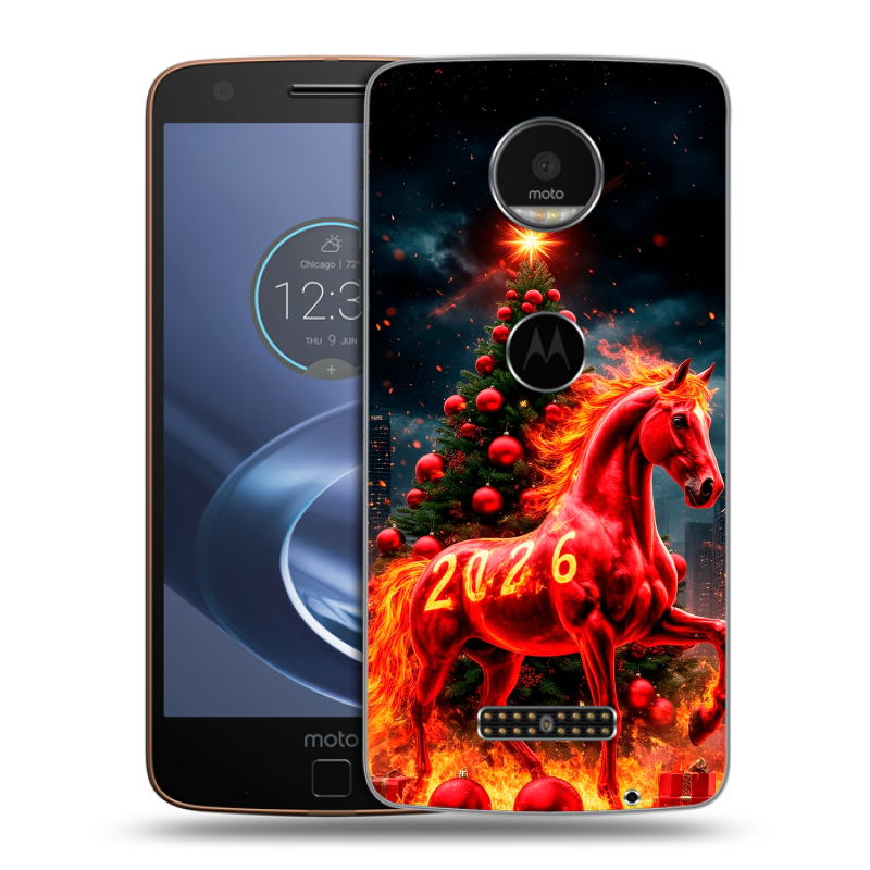 Пластиковый чехол на Lenovo Moto Z с принтом Новый год Пластиковый чехол на Lenovo Moto Z с принтом Новый год