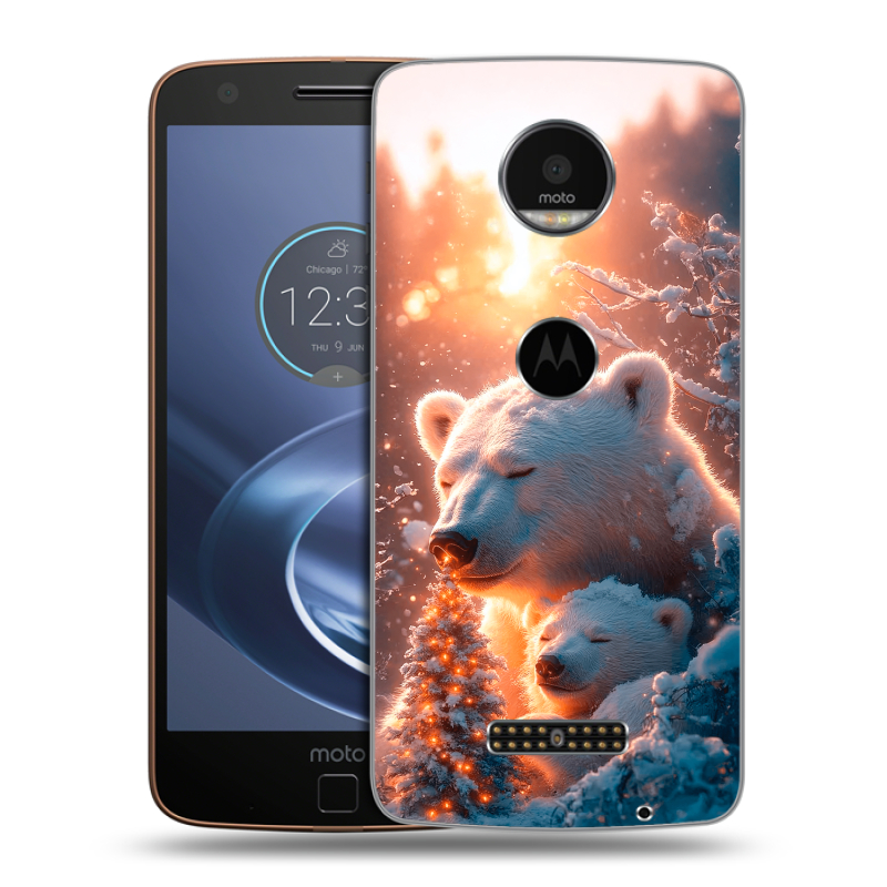 Пластиковый чехол на Lenovo Moto Z с принтом Новый год Пластиковый чехол на Lenovo Moto Z с принтом Новый год