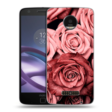 Пластиковый чехол на Lenovo Moto Z Force с принтом Цветы розы Пластиковый чехол на Lenovo Moto Z Force с принтом Цветы розы