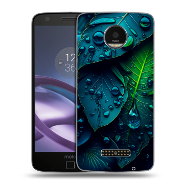 Пластиковый чехол на Lenovo Moto Z Force с принтом Листья