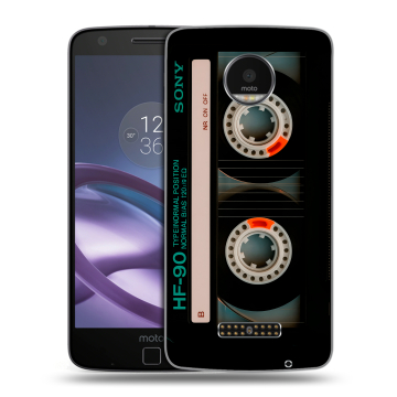 Пластиковый чехол на Lenovo Moto Z Force с принтом Кассета Пластиковый чехол на Lenovo Moto Z Force с принтом Кассета