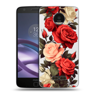 Пластиковый чехол на Lenovo Moto Z Force с принтом Розы Пластиковый чехол на Lenovo Moto Z Force с принтом Розы