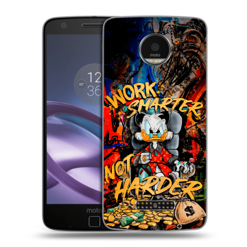 Пластиковый чехол на Lenovo Moto Z Force с принтом Дональд Дак Деньги Пластиковый чехол на Lenovo Moto Z Force с принтом Дональд Дак Деньги