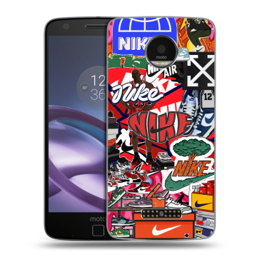Пластиковый чехол на Lenovo Moto Z Force с принтом Найк Nike яркий Пластиковый чехол на Lenovo Moto Z Force с принтом Найк Nike яркий