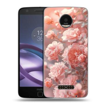 Пластиковый чехол на Lenovo Moto Z Force с принтом Розовые розы Пластиковый чехол на Lenovo Moto Z Force с принтом Розовые розы