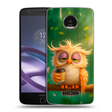 Пластиковый чехол на Lenovo Moto Z Force с принтом сова Пластиковый чехол на Lenovo Moto Z Force с принтом сова