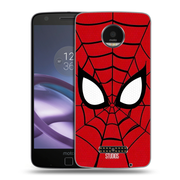 Пластиковый чехол на Lenovo Moto Z Force с принтом человек паук spiderman