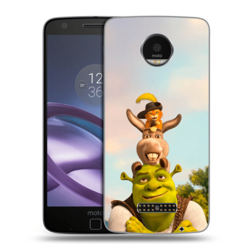 Пластиковый чехол на Lenovo Moto Z Force с принтом Шрек Shrek