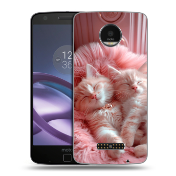 Пластиковый чехол на Lenovo Moto Z Force с принтом котята котики