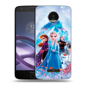 Пластиковый чехол на Lenovo Moto Z Force с принтом Холодное сердце Frozen Пластиковый чехол на Lenovo Moto Z Force с принтом Холодное сердце Frozen