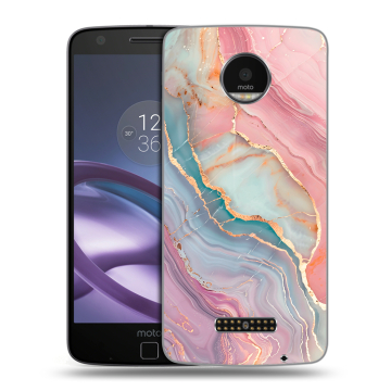 Пластиковый чехол на Lenovo Moto Z Force с принтом розовый мрамор Пластиковый чехол на Lenovo Moto Z Force с принтом розовый мрамор