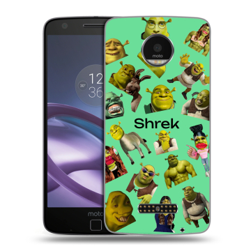 Пластиковый чехол на Lenovo Moto Z Force с принтом Шрек Shrek