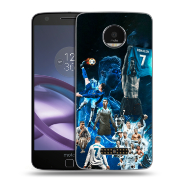 Пластиковый чехол на Lenovo Moto Z Force с принтом Реал Роналдо