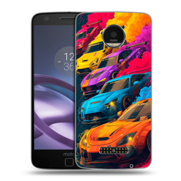 Пластиковый чехол на Lenovo Moto Z Force с принтом Тачки
