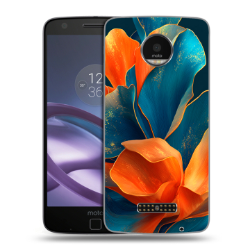 Пластиковый чехол на Lenovo Moto Z Force с принтом Цветы